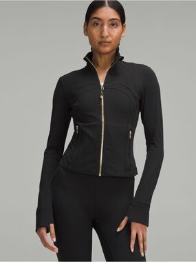 Lululemon Define Cropped Black with Gold Zipper